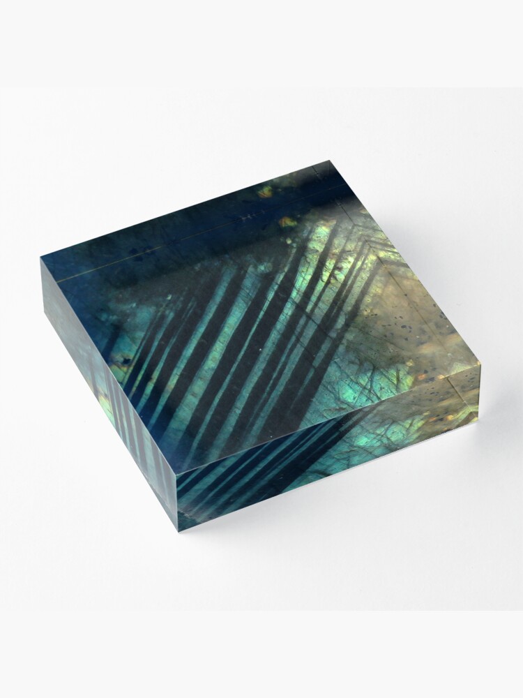 Alternate view of Labradorite crystal geode Acrylic Block