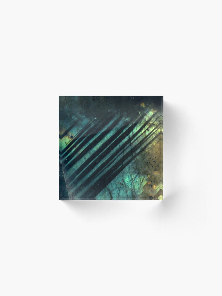 Alternate view of Labradorite crystal geode Acrylic Block