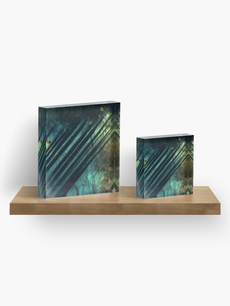 Alternate view of Labradorite crystal geode Acrylic Block