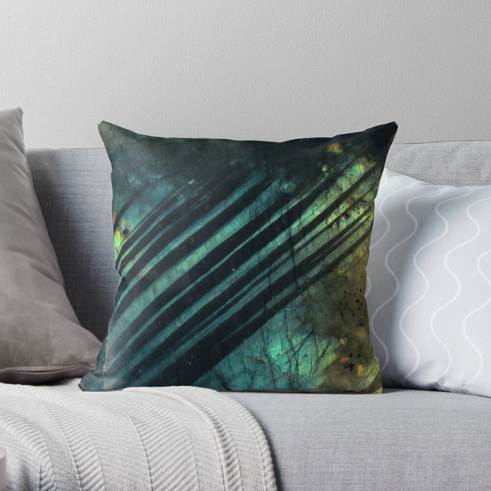 Labradorite crystal geode Throw Pillow