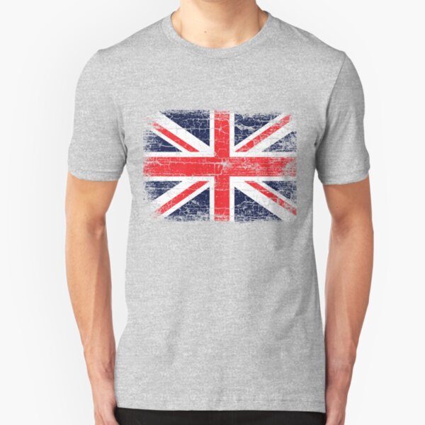 Vintage UK British Flag design Slim Fit T-Shirt