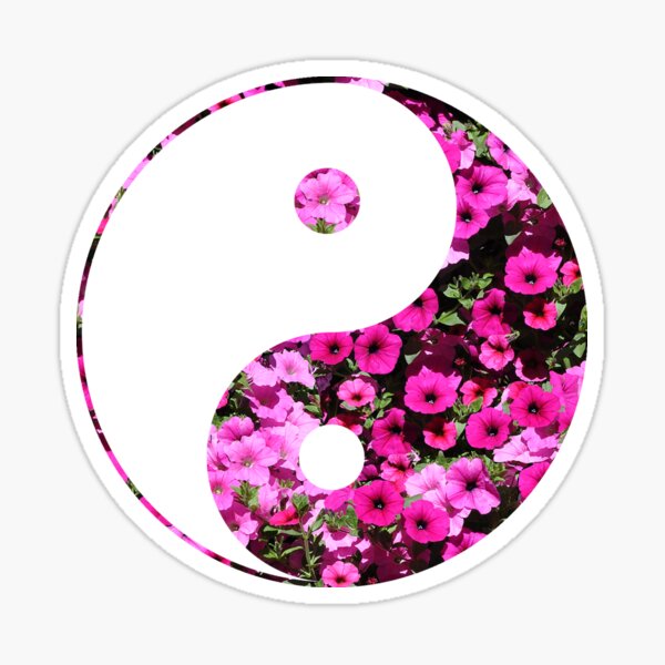 pink and red Petunia flowers Sticker