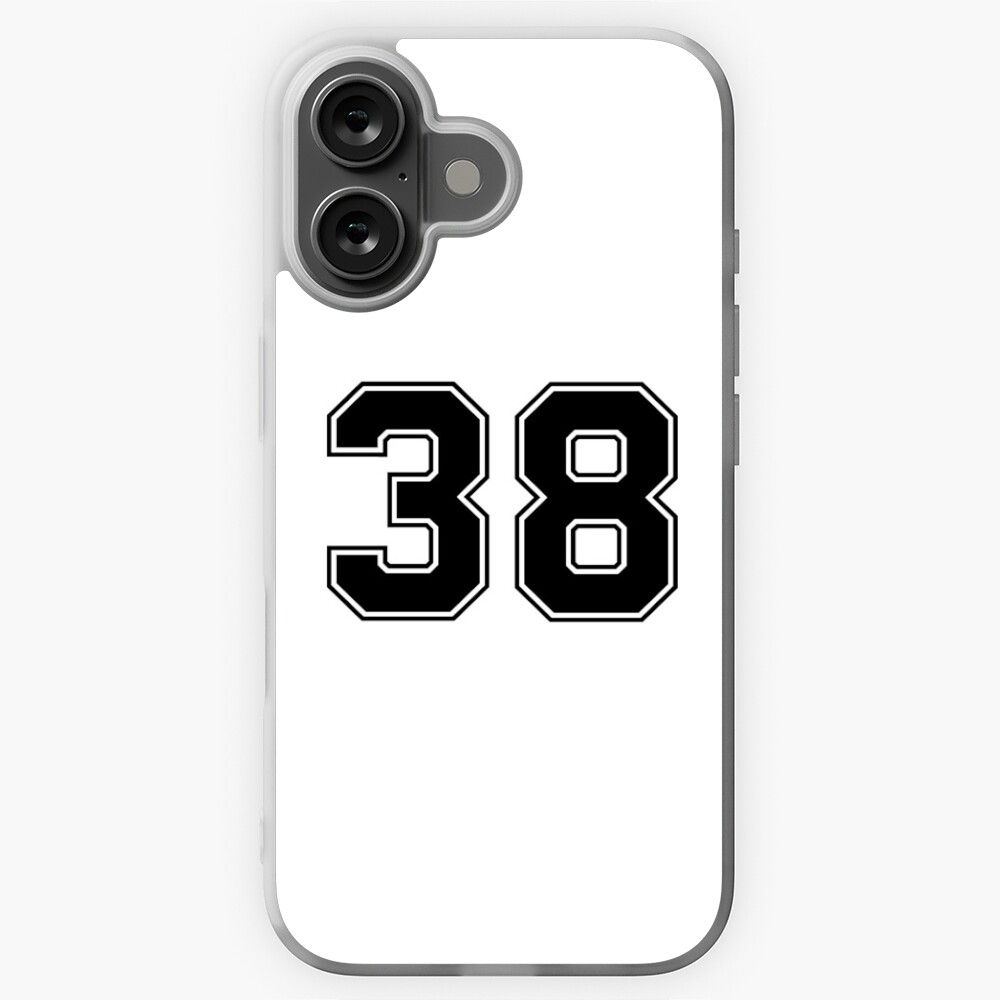 38 American Football Classic Vintage Sport Jersey Number in black number on white background for american football, baseball or basketball Sticker