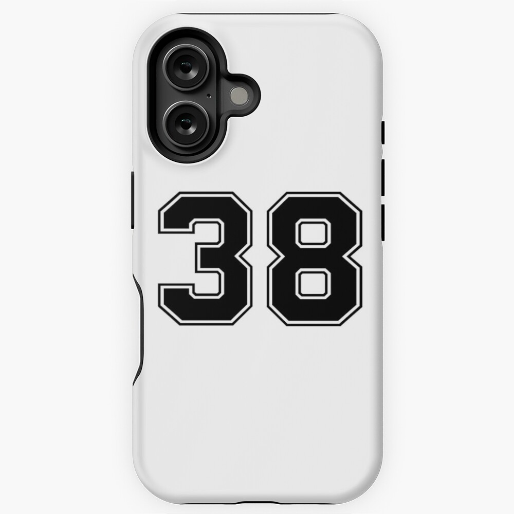 38 American Football Classic Vintage Sport Jersey Number in black number on white background for american football, baseball or basketball Sticker