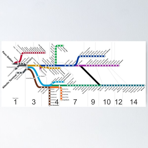 Item preview, Long Island Railroad Route Map designed and sold by TheGreatIAm.