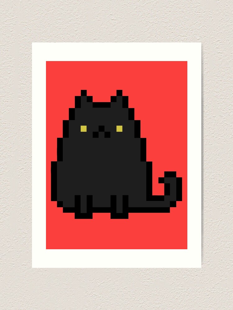 16 Bit Art  Black Cat Pixel Art