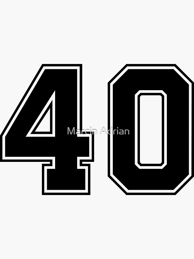 40 American Football Classic Vintage Sport Jersey Number in black