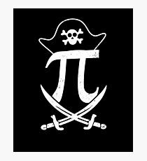 Pi-rate Shirt | Pirate Hat Sword Sign Gift Photographic Print