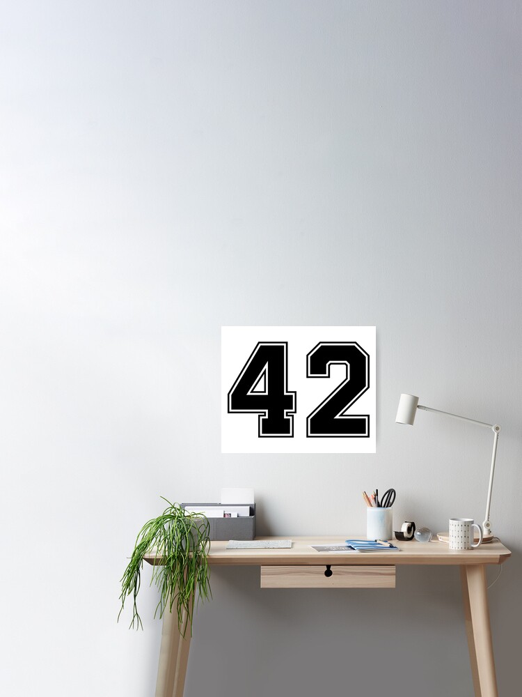 42 American Football Classic Vintage Sport Jersey Number in black number on  white background for american football, baseball or basketbal Poster for  Sale by Marcin Adrian