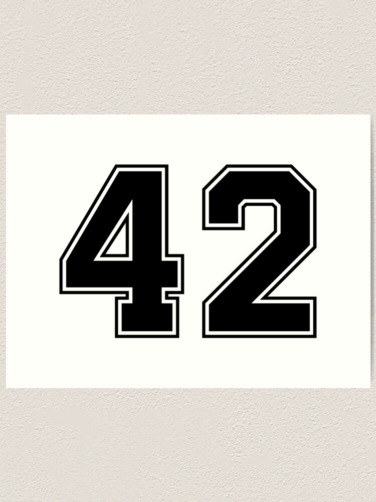 42 American Football Classic Vintage Sport Jersey Number In Black