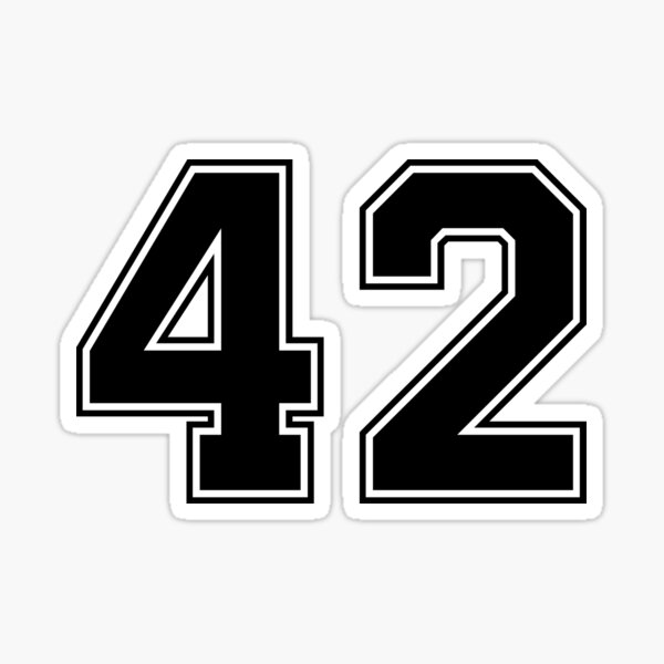 42 American Football Classic Vintage Sport Jersey Number in black number on  white background for american football, baseball or basketbal | Poster