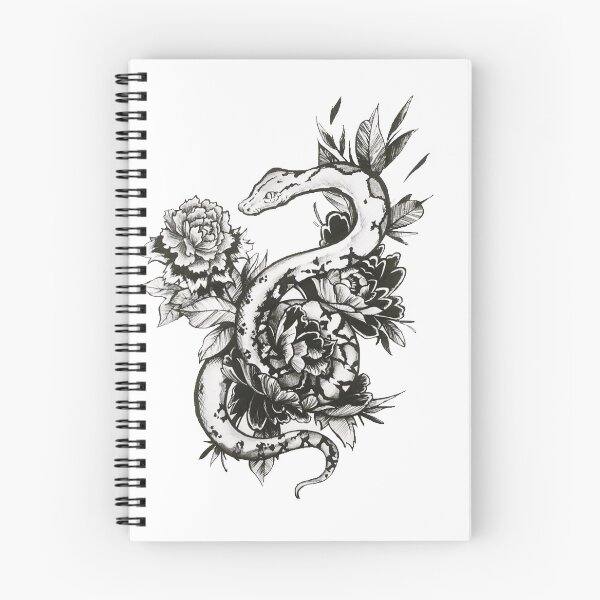 Item preview, Cecilia (reticulated python) and flowers designed and sold by Kina Mae Mercado.