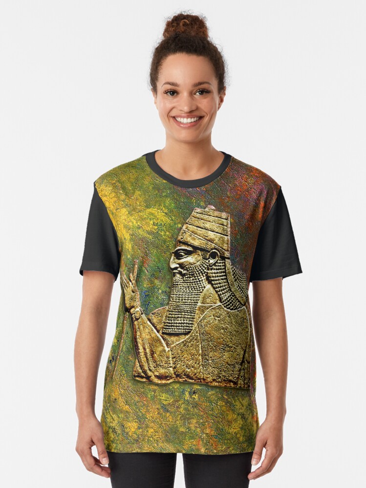 Thumbnail 2 of 5, Graphic T-Shirt, THe Assyrian King designed and sold by doniainart.