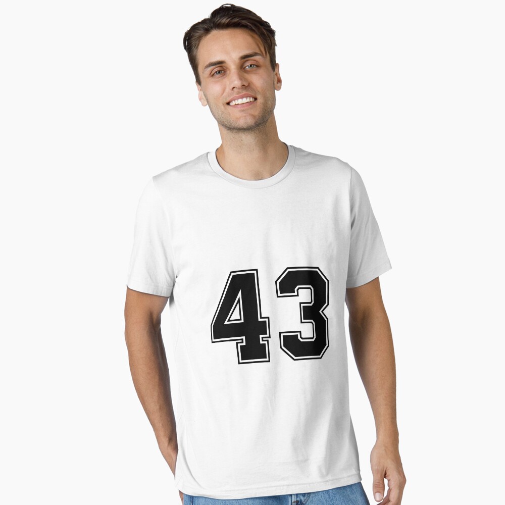 43 American Football Classic Vintage Sport Jersey Number in black number on white background for american football, baseball or basketball Poster