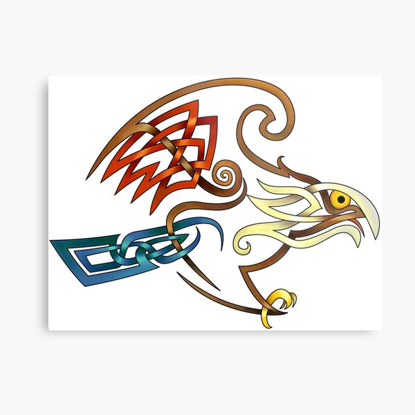 Celtic Knot Hawk Metal Print