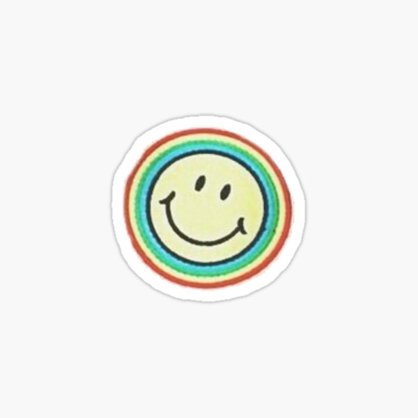 rainbow smile patch Sticker