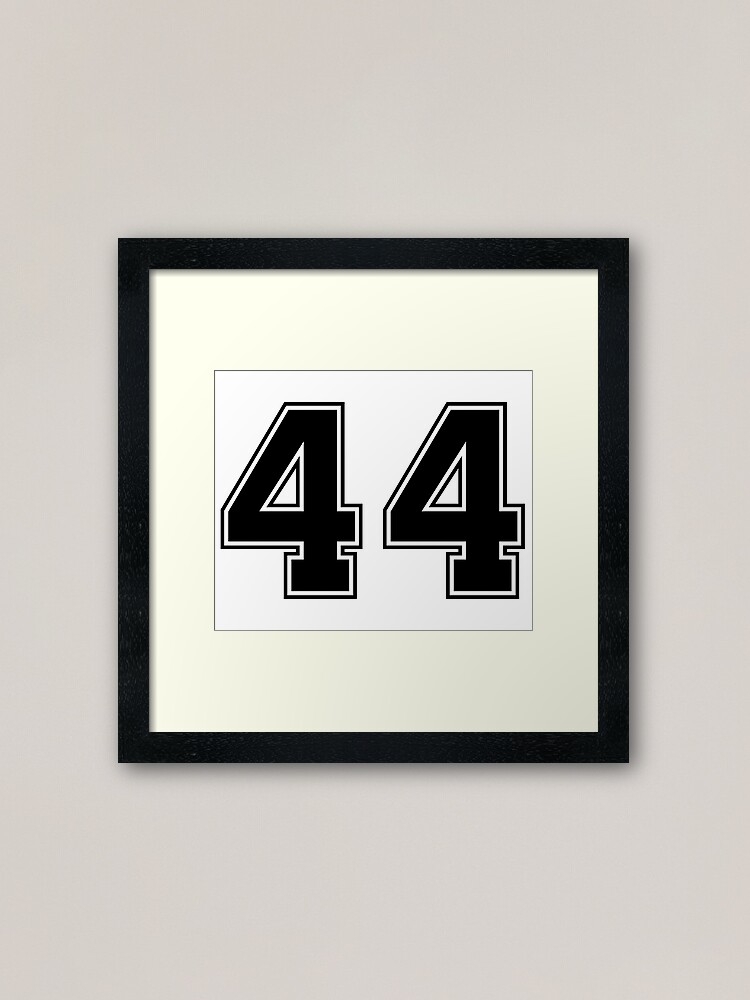 44 American Football Classic Vintage Sport Jersey Number in black number  on white background for american football, baseball or basketball Sticker