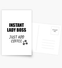 Lady Boss Instant Just Add Coffee Funny Gift Idea for Coworker Present Workplace Joke Office Postkarten