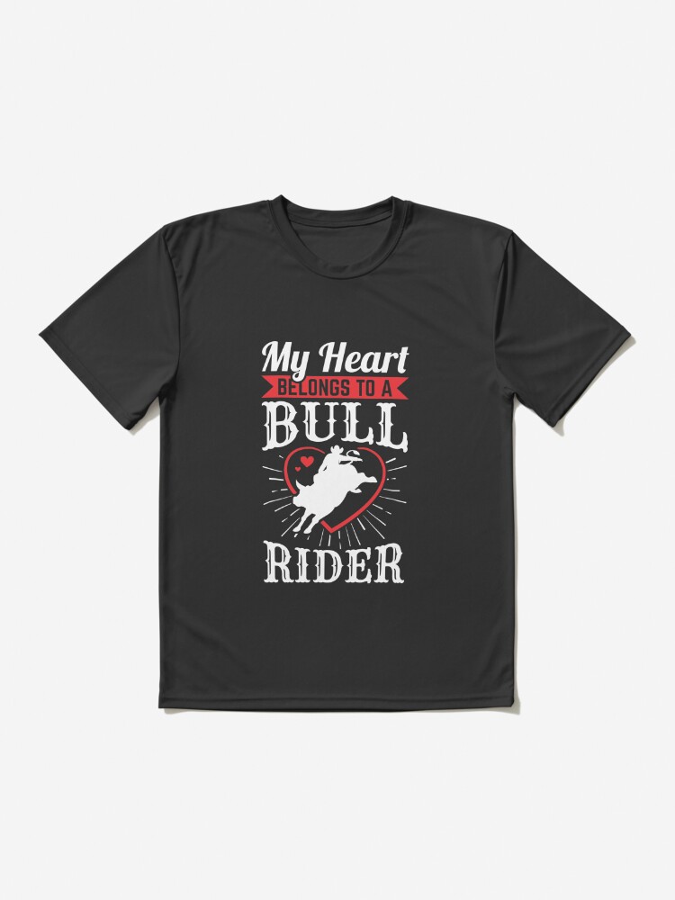 My Heart Belongs To A Bull Rider Rodeo Wife Girlfriend T-Shirt