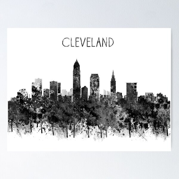 Item preview, Cleveland, Cleveland skyline, Cleveland Ohio, Ohio, watercolor Cleveland designed and sold by Rosaliartbook.