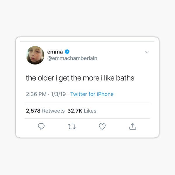 Emma Chamberlain Baths Tweet Sticker