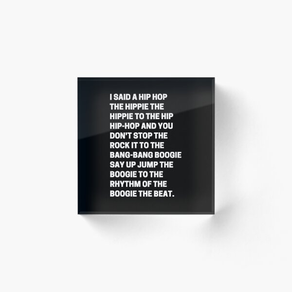 Sugar Hill Gang Lyrics Acrylic Block