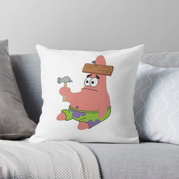 Patrick Wood Head Throw Pillow