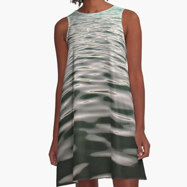 #water, #sea, #wave, #nature, #reflection, abstract, beach, summer, clean, liquidity, seascape A-Line Dress