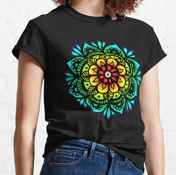 Pastel Rainbow Mandala Design Classic T-Shirt