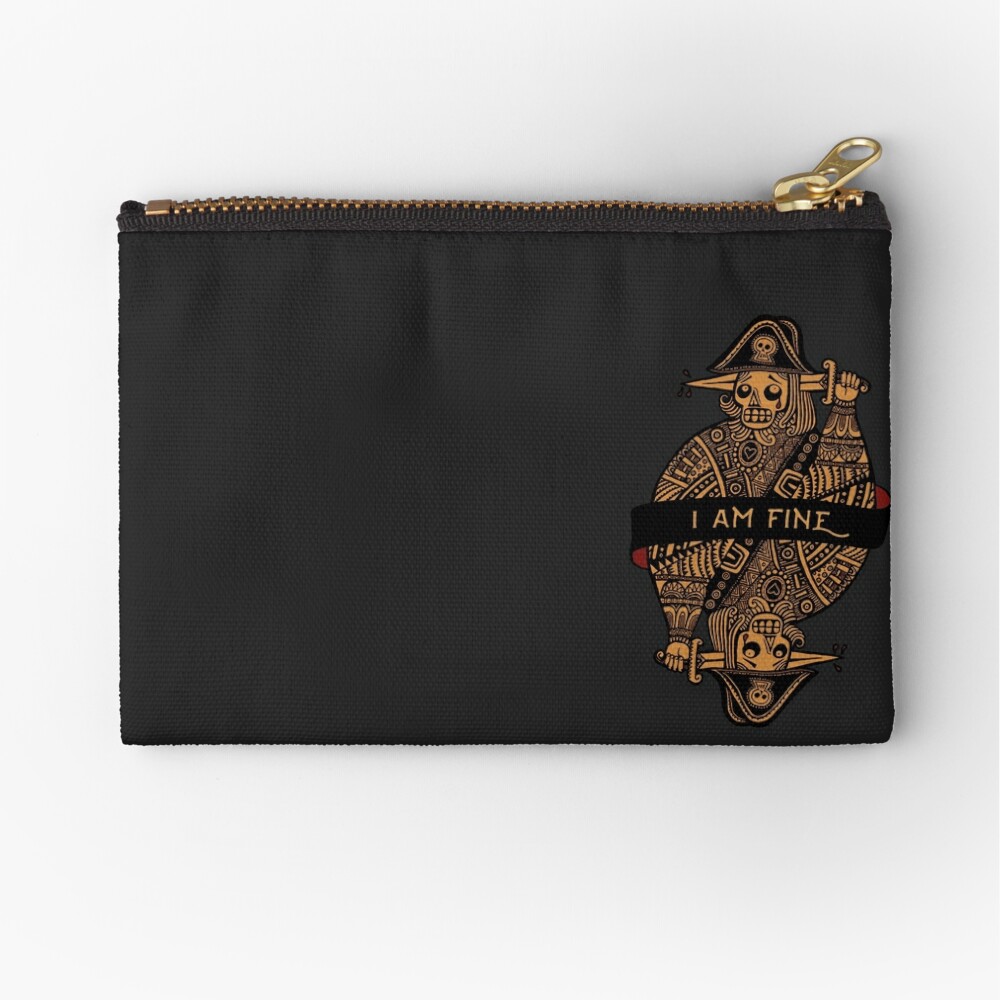 i am fine tattoo style pirate skeleton design zipper pouch by pignpix redbubble i am fine tattoo style pirate skeleton design zipper pouch by pignpix redbubble