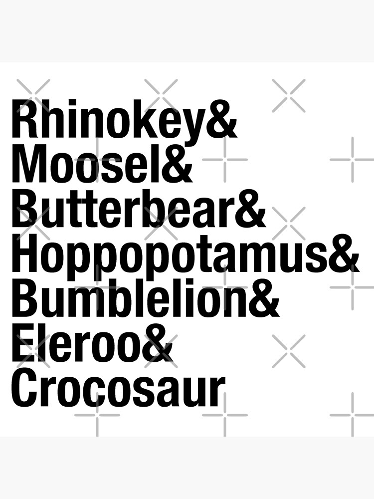 the-wuzzles-character-typography-list-art-board-print-for-sale-by-azule1-redbubble