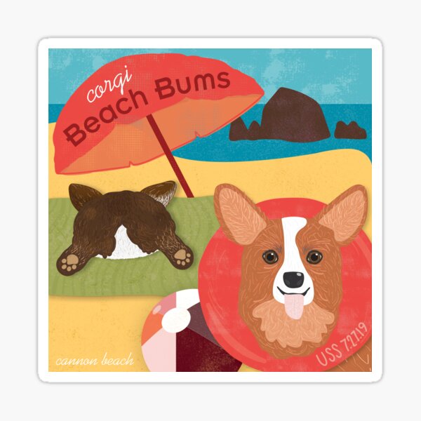 2019 Corgi Beach Bums - 2 Corgi Sticker