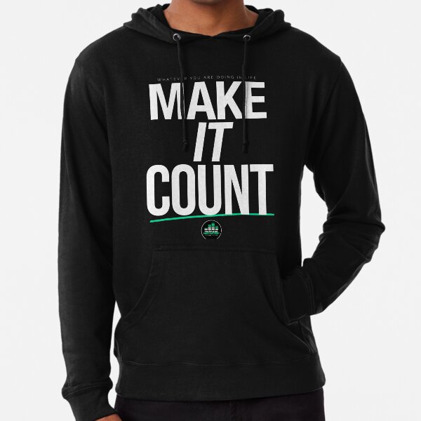 MAKE IT COUNT (White) Lightweight Hoodie