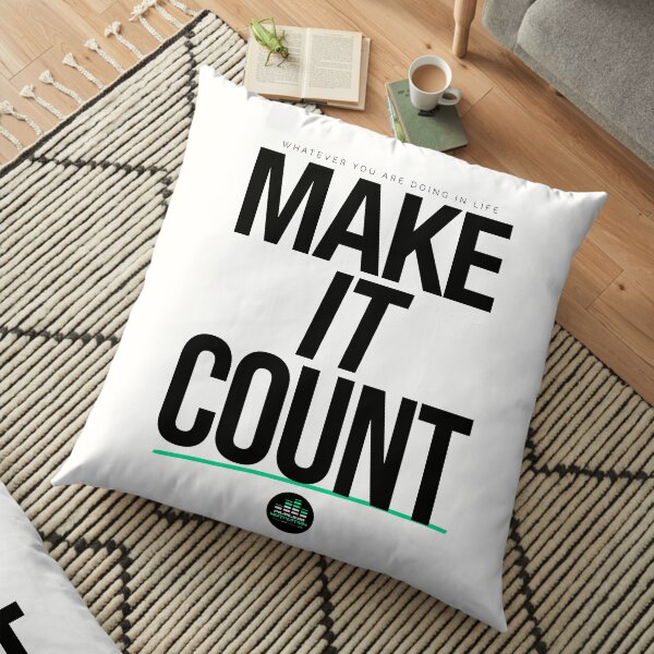 Make It Count (Black) Floor Pillow