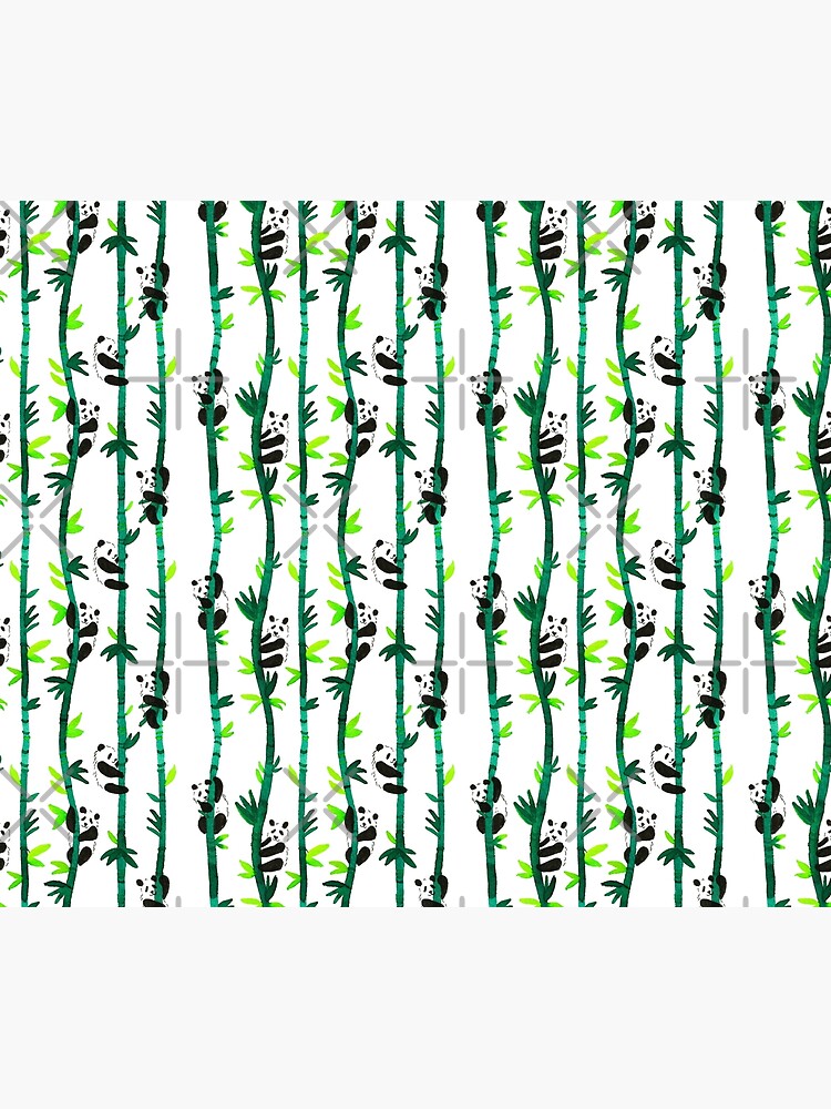 Hand Painted Watercolor Pattern - Pandas on Bamboo by annieparsons