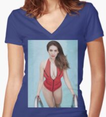 Alison Brie Women's Fitted V-Neck T-Shirt