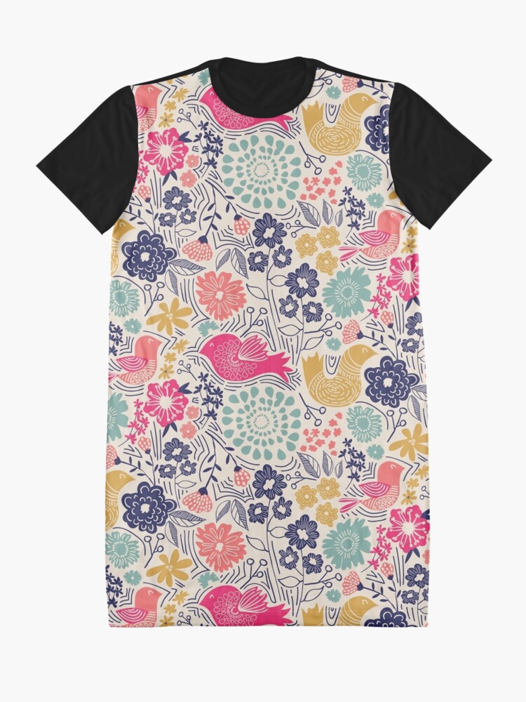 Alternate view of Folk Birds Graphic T-Shirt Dress