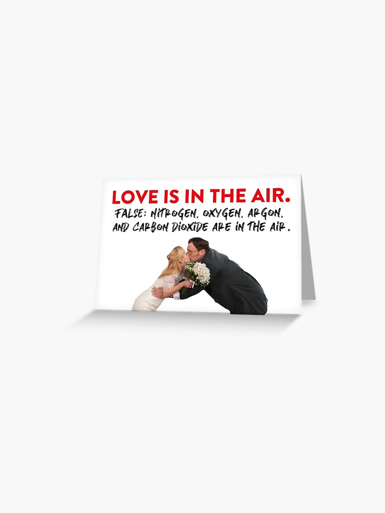 The office valentines day card, anniversary card, birthday card, stickers,  Dwight and Angela wedding, Love is in the air