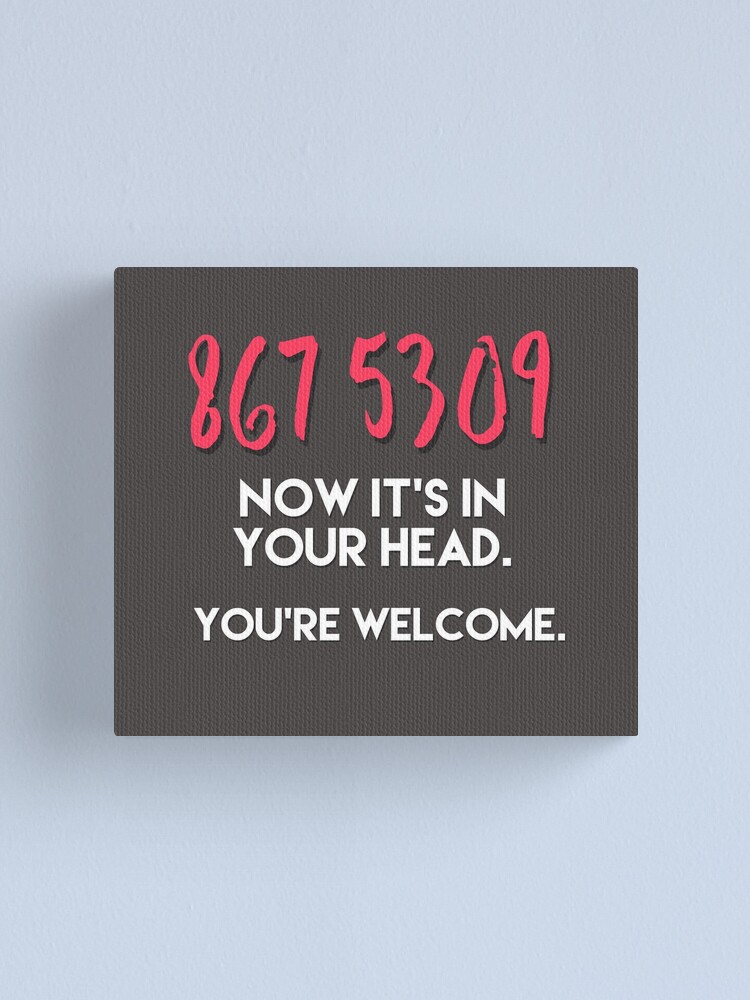 867 5309 Funny 80 S Song Music Graphic Design Canvas Print By Timshane Redbubble