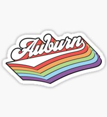Auburn, Alabama-Regenbogen-Retro- Beschriftung Sticker