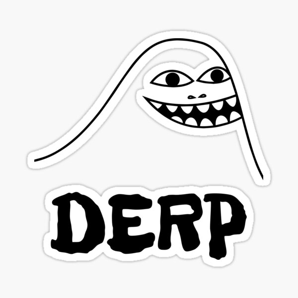 Derp Face Stickers Redbubble - derp decal roblox