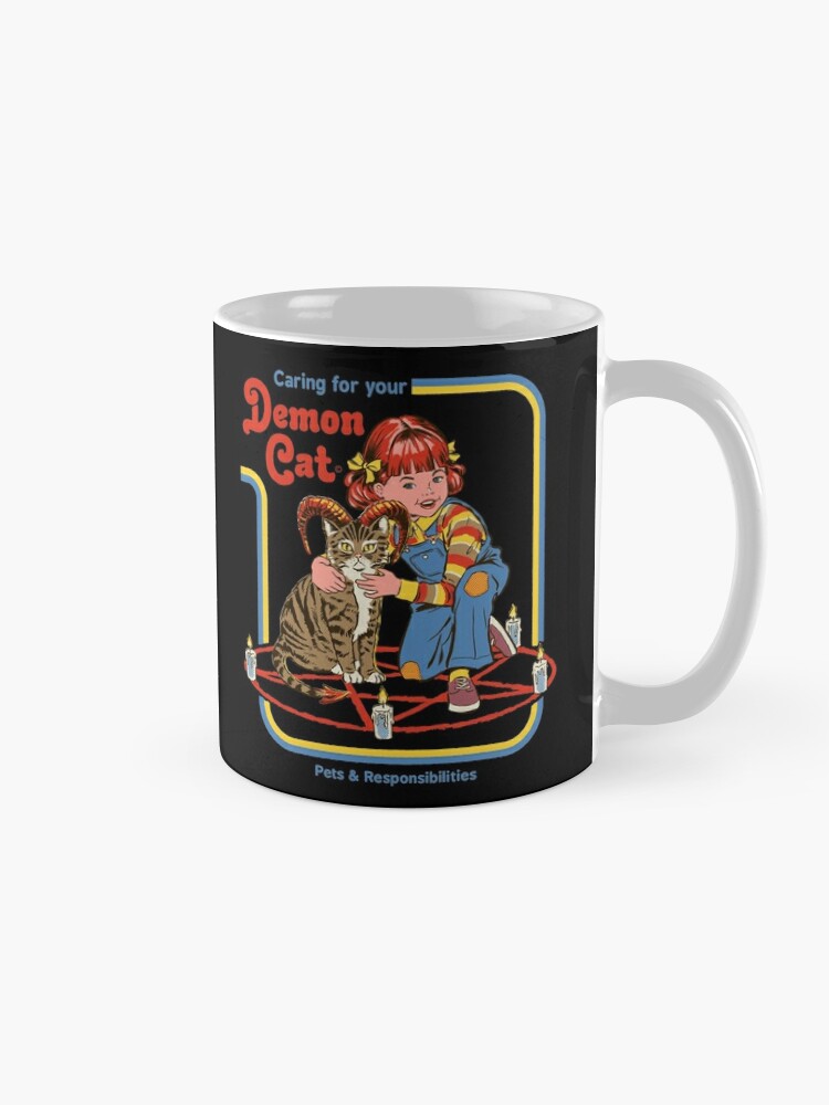 Alternate view of Caring For Your Demon Cat Coffee Mug