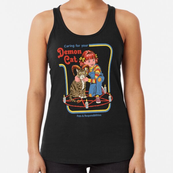 Caring For Your Demon Cat Racerback Tank Top