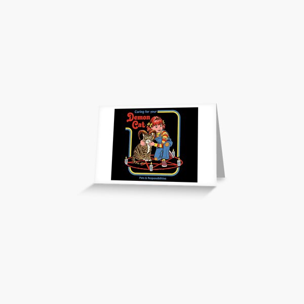 Caring For Your Demon Cat Greeting Card