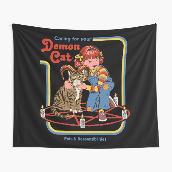 Caring For Your Demon Cat Tapestry