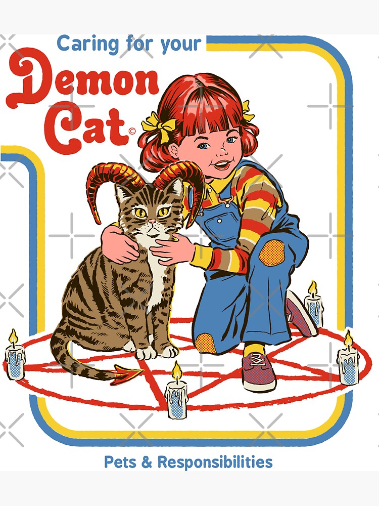 Thumbnail 3 of 3, Magnet, Caring For Your Demon Cat designed and sold by stevenrhodes.