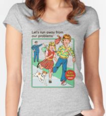 Let's Run Away Women's Fitted Scoop T-Shirt