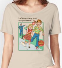Camiseta ancha para mujer Huyamos
