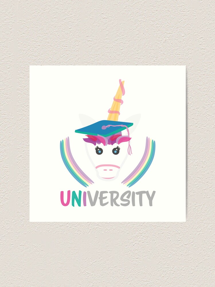 "Unicorn University logo " Art Print for Sale by sigdesign Redbubble