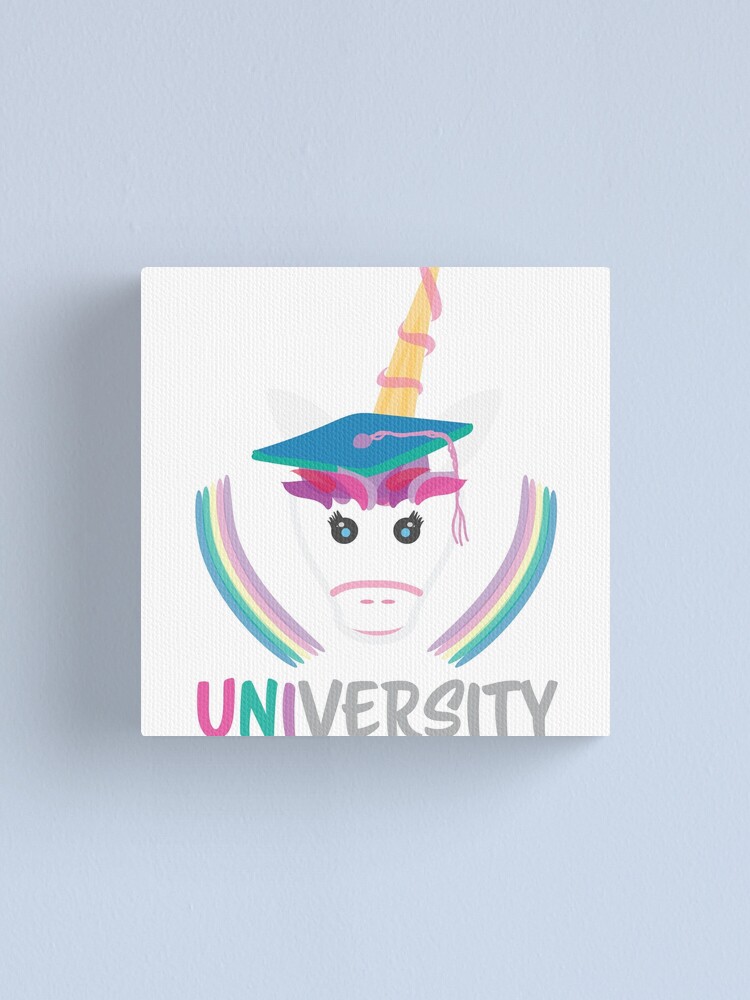 "Unicorn University logo " Canvas Print for Sale by sigdesign Redbubble
